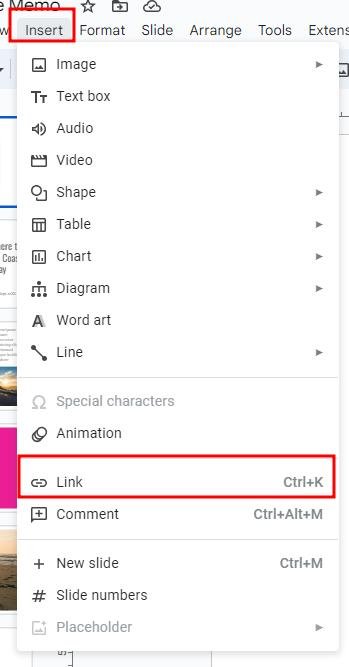 adding link to photos in Google Slides