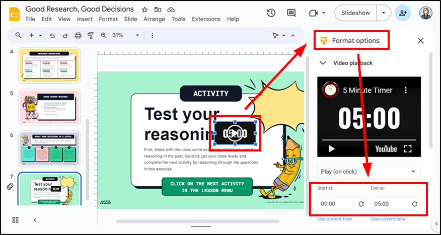 add a timer to Google Slides