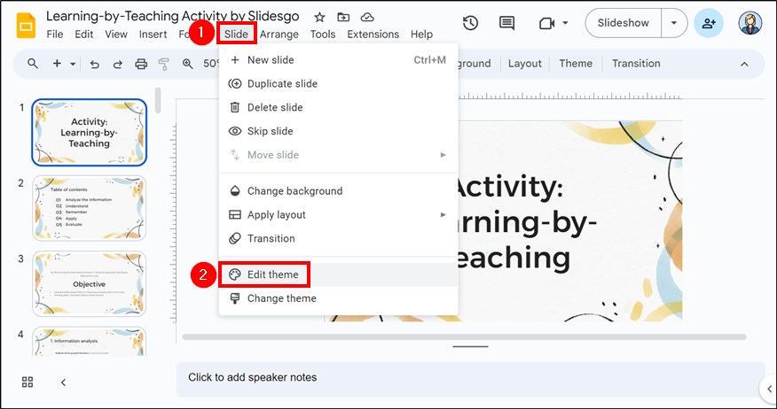 how to change all font in Google Slides