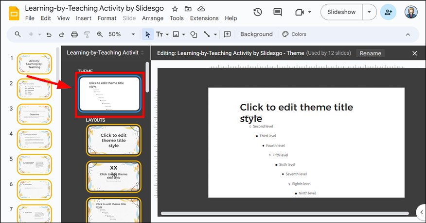 how to change font for all slides in Google Slides