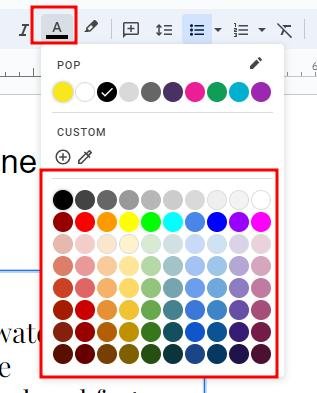 change color of bullets in Google Slides