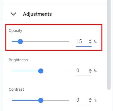 change opacity of image google slides