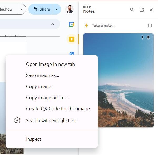 save photos from Google Slides