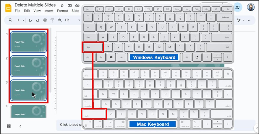 how to delete multiple slides at once Google Slides