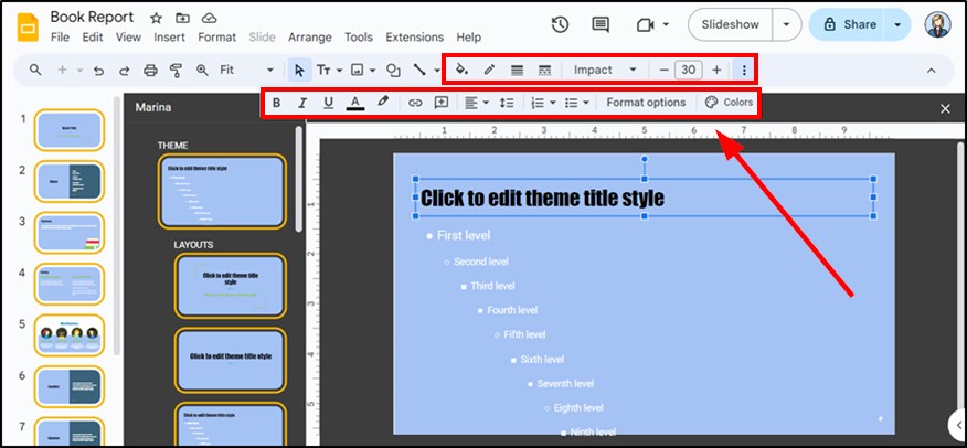 master slide editing in google slides