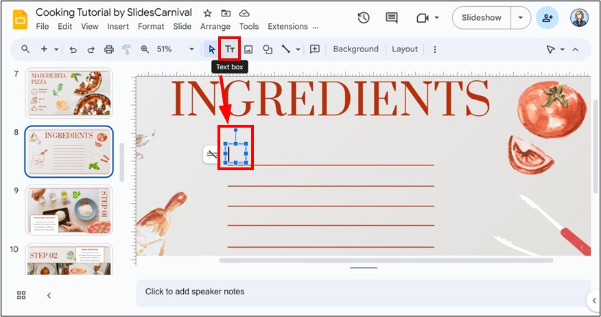 how to insert checkbox in Google Slides