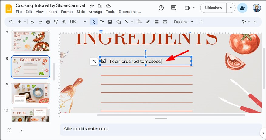 checkboxes in Google Slides