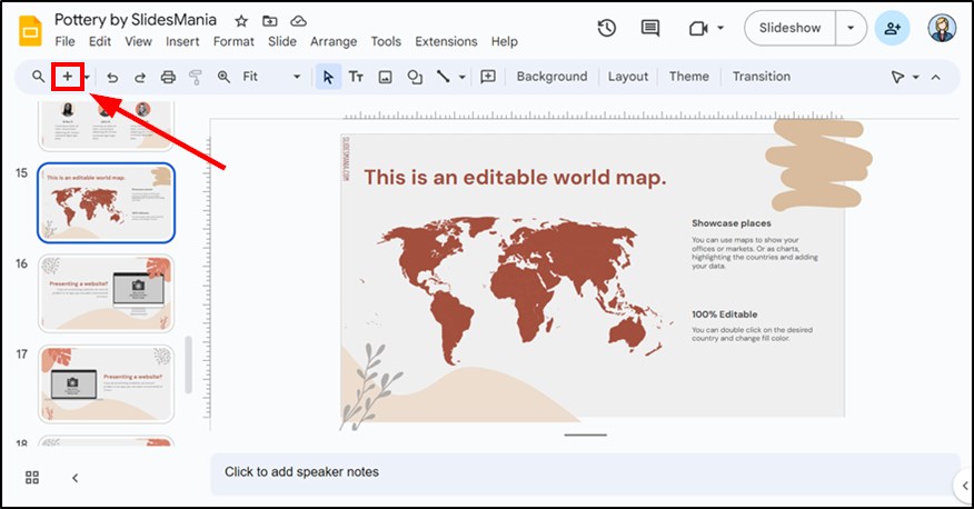 how to insert a table in Google Slides