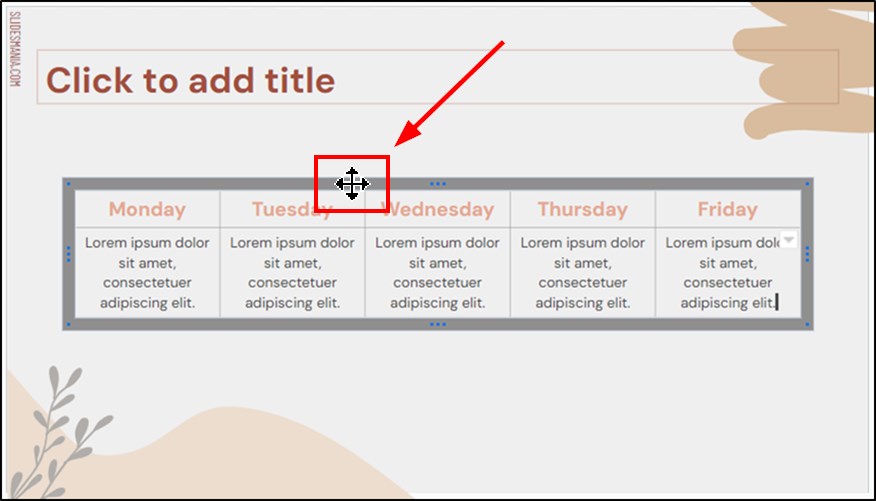 how to add another row to a table in Google Slides