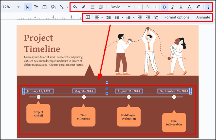 make a timeline in Google Slides