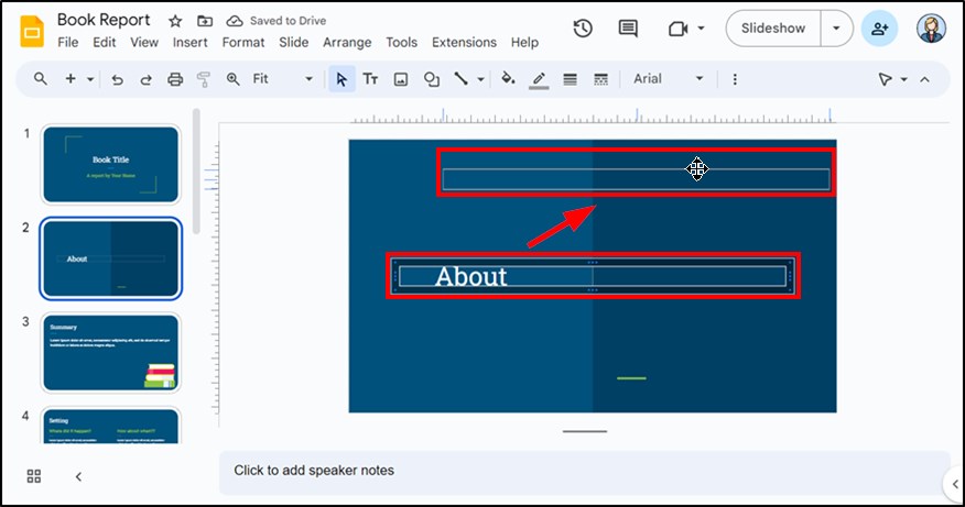 Google Slides 2 columns