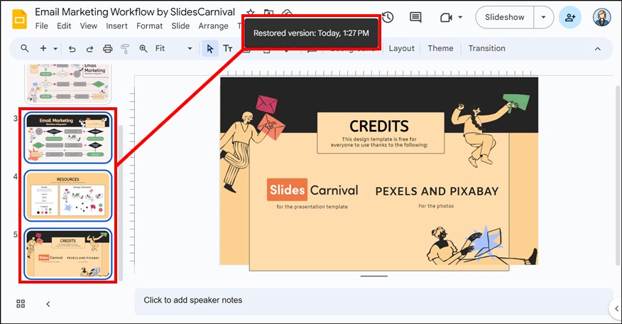 how to find deleted Google Slides