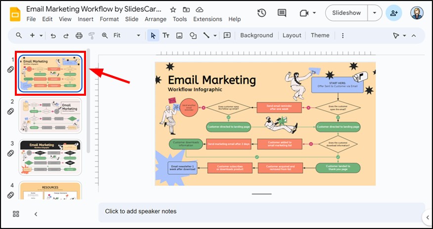 steps for removing transitions in google slides