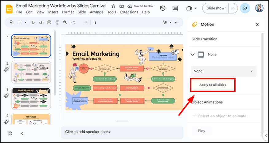 how to turn off transitions in google slides