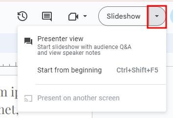 Google Slides presenter view