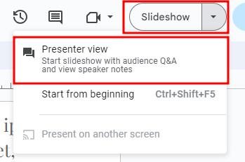 presenter view Google Slides