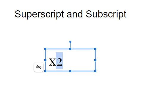 superscript Google Slides