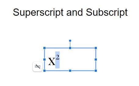 subscript in Google Slides