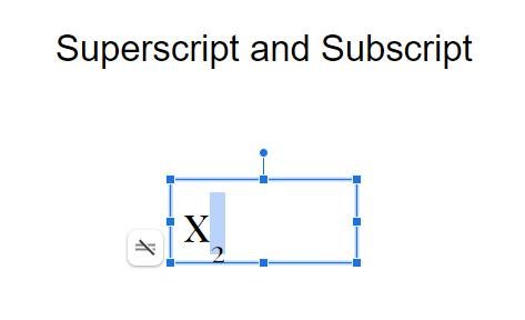 subscript on Google Slides