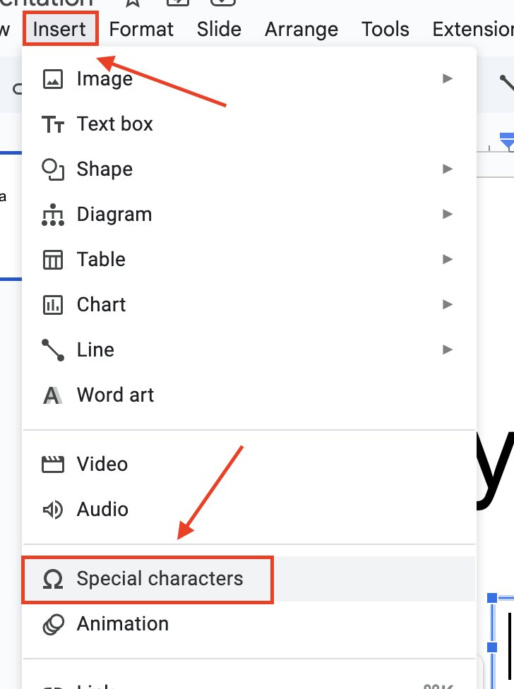 Google Slides insert formula